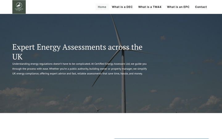 Snímek obrazovky energy-assessors.co.uk