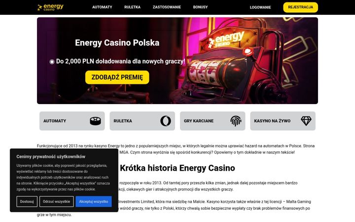 Zrzut ekranu energy-casino.org.pl