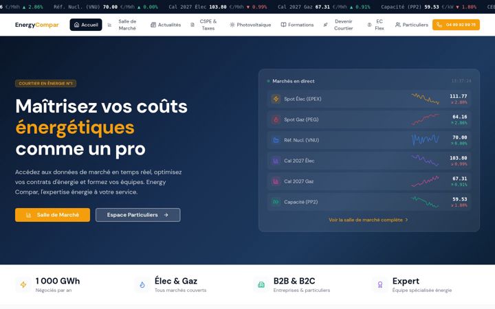 Screenshot of energy-compar.fr