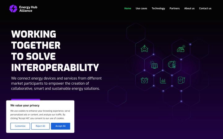 Screenshot of energy-hub.io
