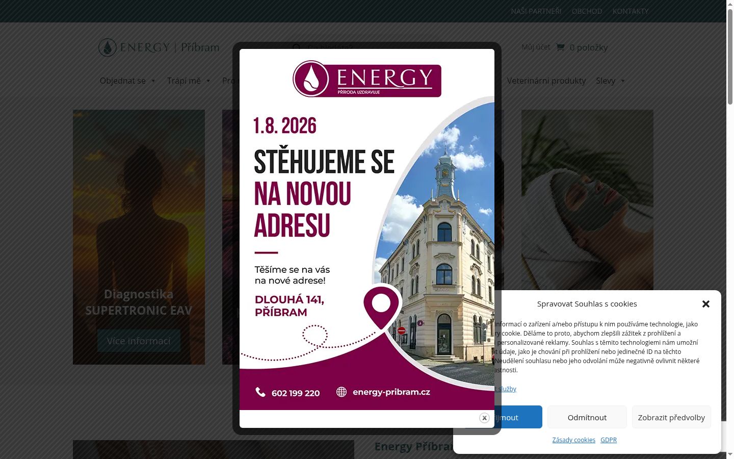 Captura de ecrã do banner de consentimento apresentado antes de qualquer interação