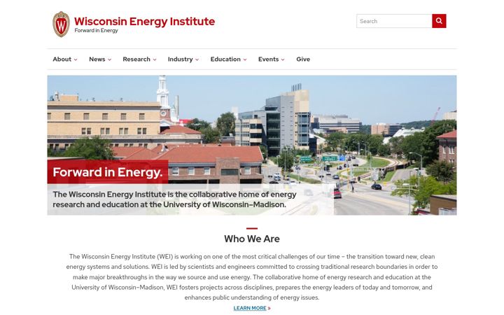 Screenshot of energy.wisc.edu