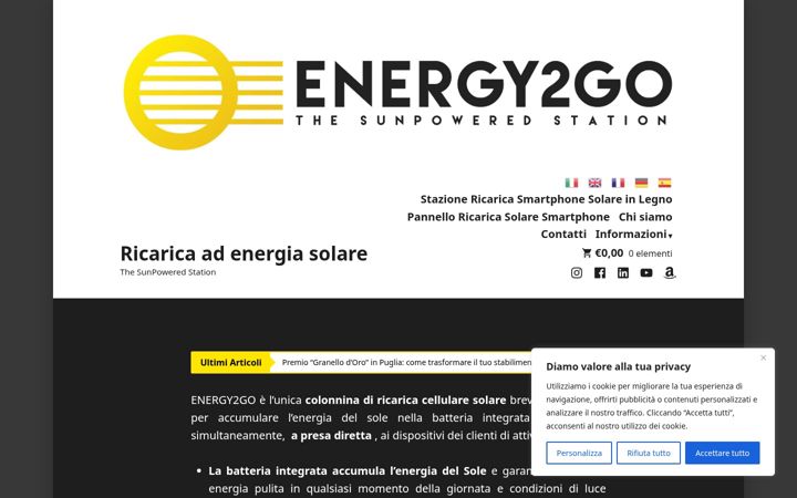 Екранна снимка на energy2go.it