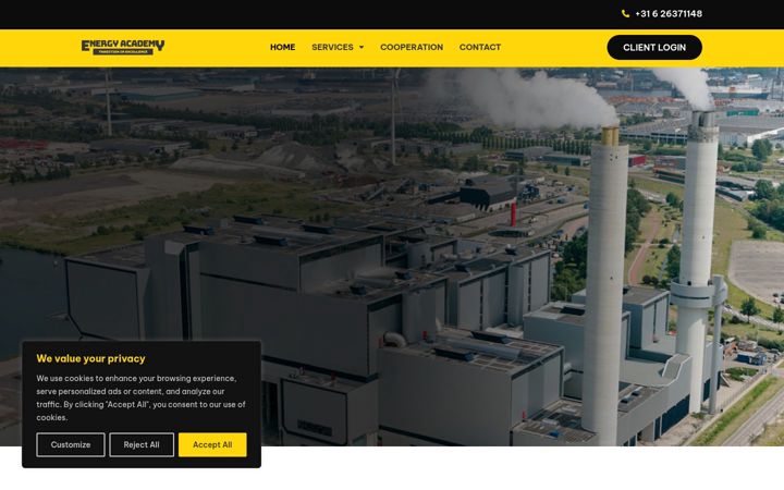 Ekraanipilt saidist energyacademy.nl