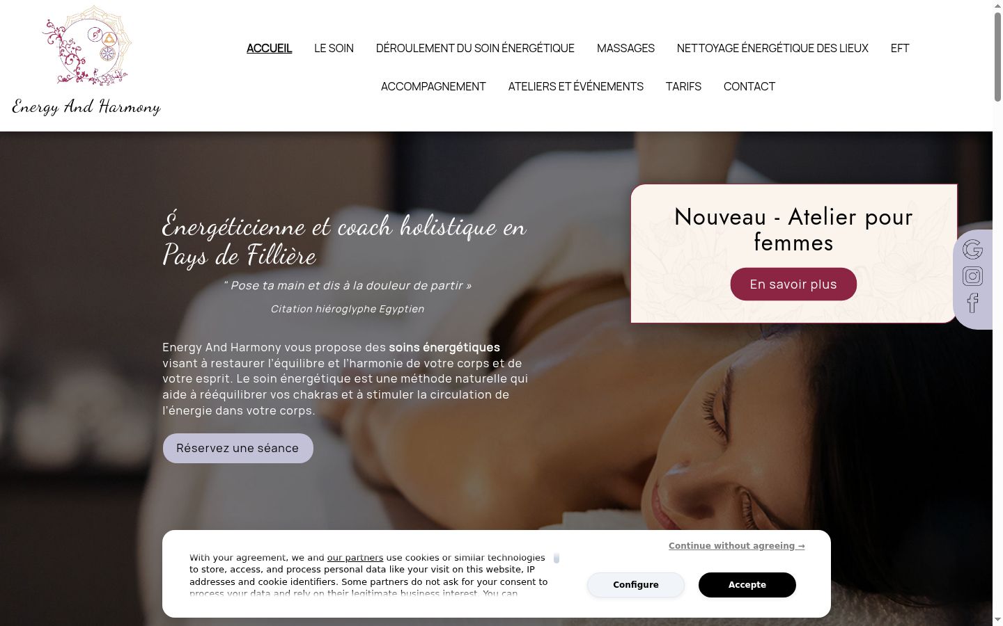 Screenshot of the consent banner shown before any interaction