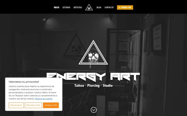 Screenshot of energyartattoo.com