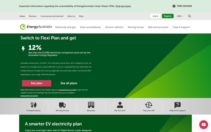 Screenshot of energyaustralia.com.au