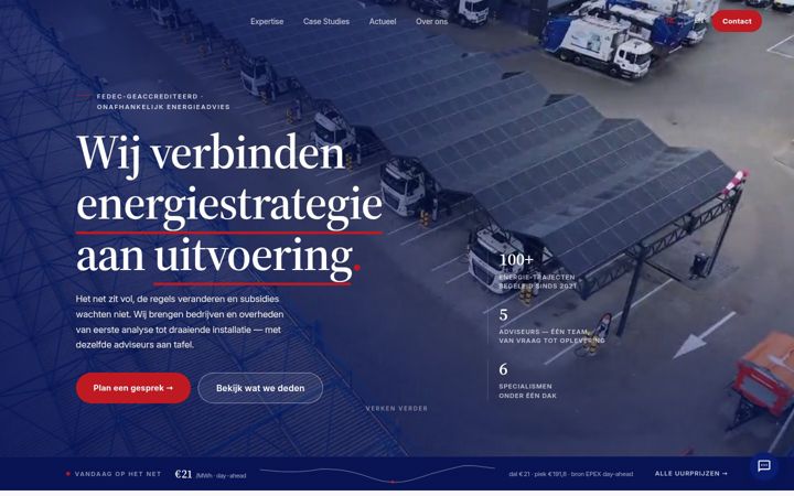 Skärmbild av energyc.nl