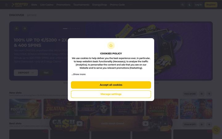 Screenshot of energycasino72.com