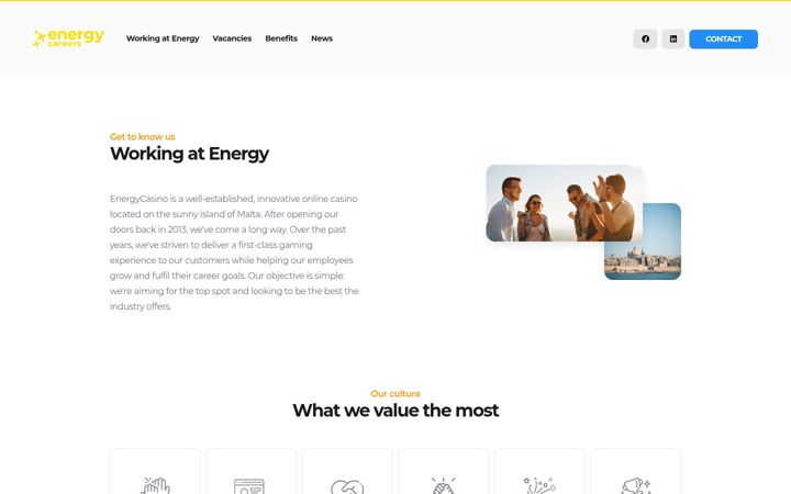 Captura de pantalla de energycasinocareers.com