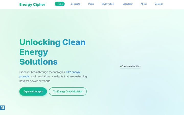 Screenshot of energycipher.com