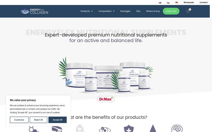 Screenshot von energyflexcollagen.eu