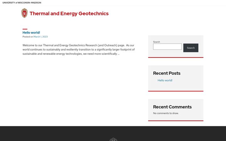 Screenshot of energygeo.wisc.edu