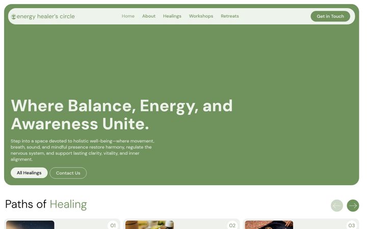 Screenshot of energyhealerscircle.com