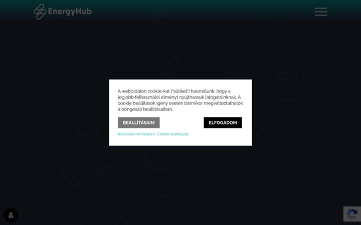 Snímek obrazovky energyhub.hu