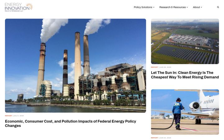 Screenshot of energyinnovation.org