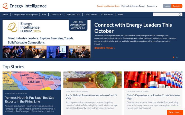 Screenshot of energyintel.com
