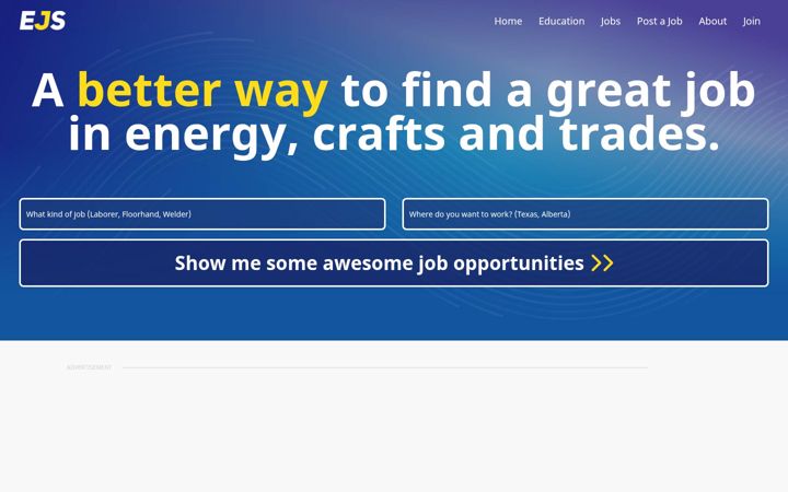 Screenshot of energyjobshop.com
