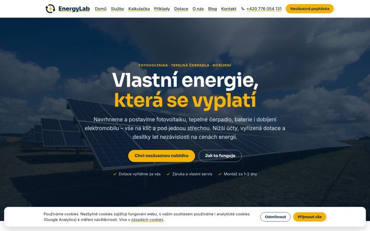 Captura de ecrã de energylab.cz