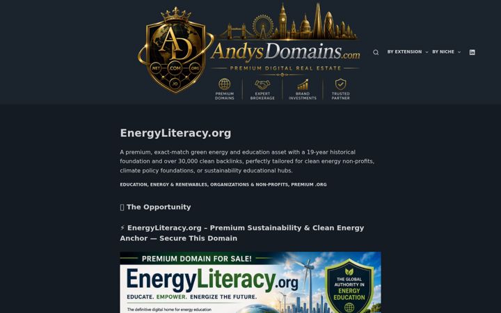 Snimka zaslona za energyliteracy.org