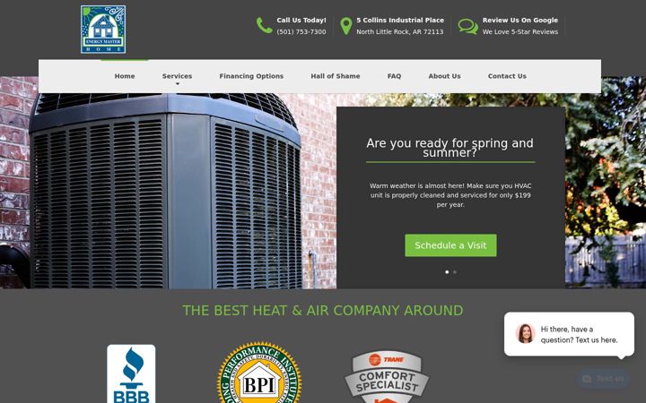 Screenshot of energymasterhomeinc.com