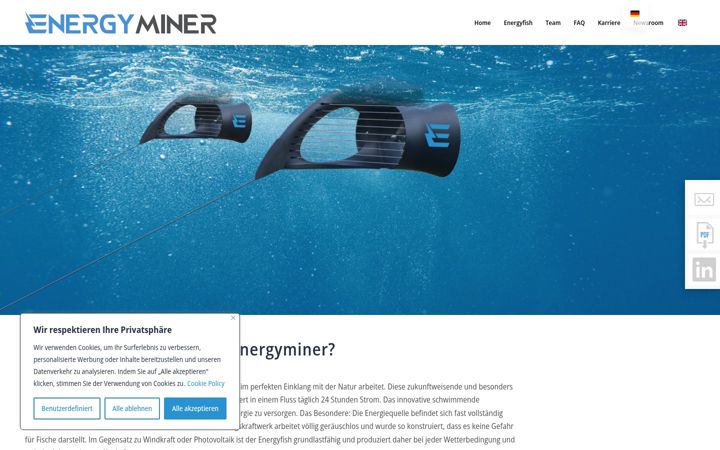 Captura de pantalla de energyminer.eu