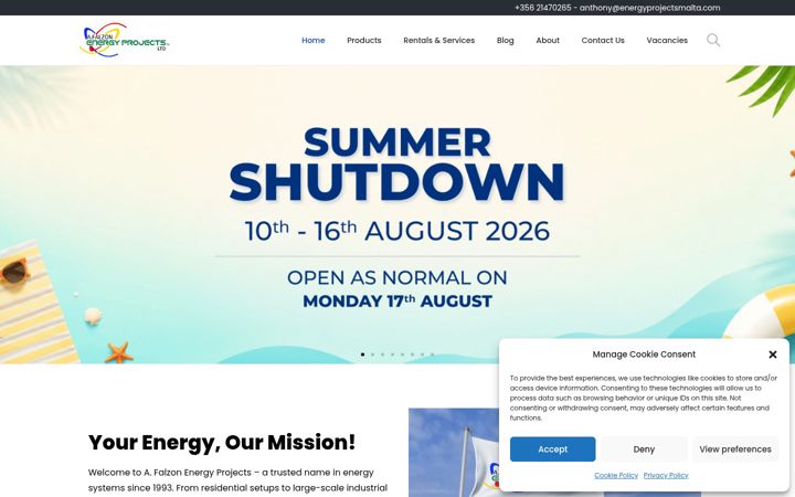 Screenshot of energyprojectsmalta.com