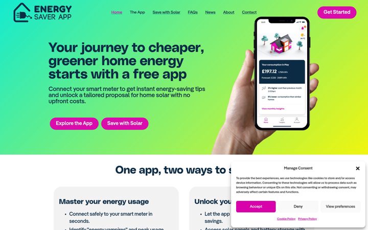 Screenshot of energysaverapp.com
