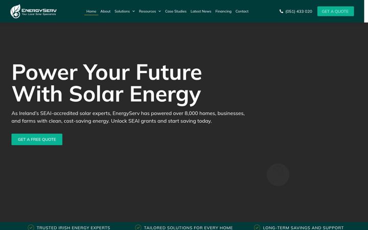 Skærmbillede af energyserv.ie