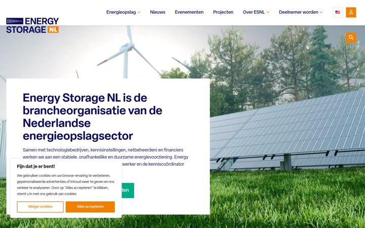 Skärmbild av energystoragenl.nl