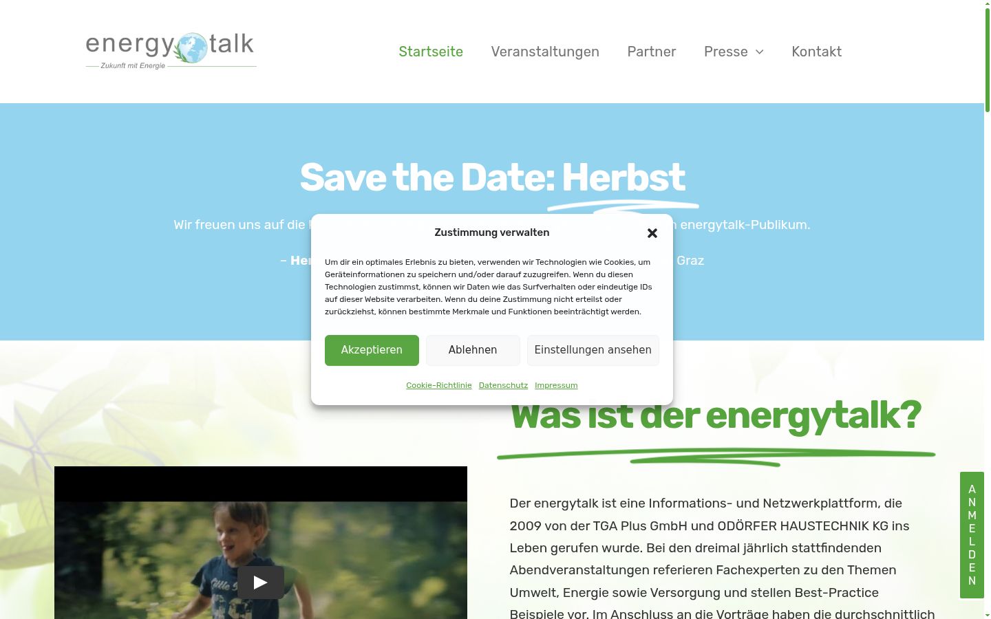 Screenshot van de toestemmingsbanner zoals getoond vóór enige interactie