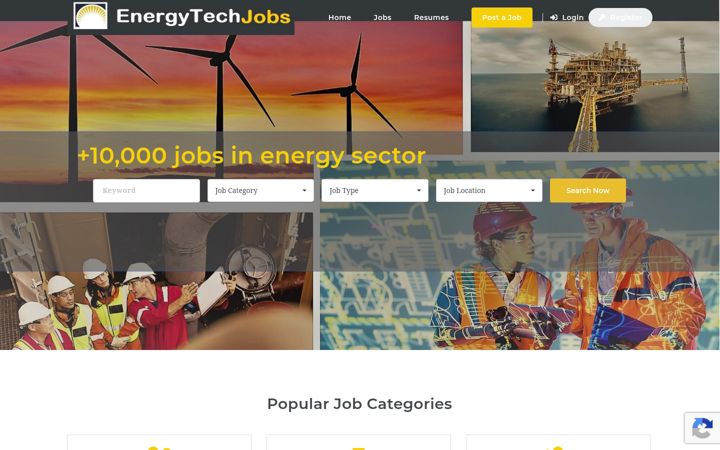Screenshot of energytechjobs.com