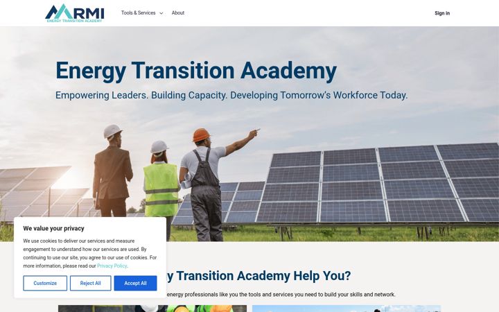 Screenshot di energytransitionacademy.net