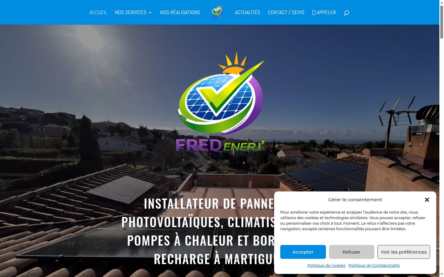 Screenshot of the consent banner shown before any interaction