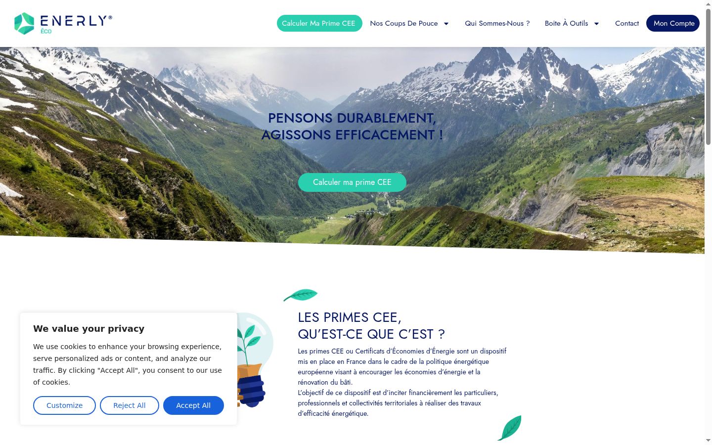Screenshot of the consent banner shown before any interaction