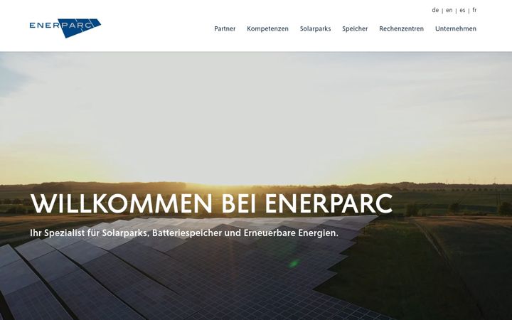 Captura de pantalla de enerparc.de