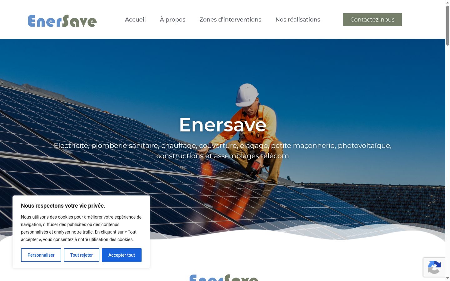 Screenshot of the consent banner shown before any interaction