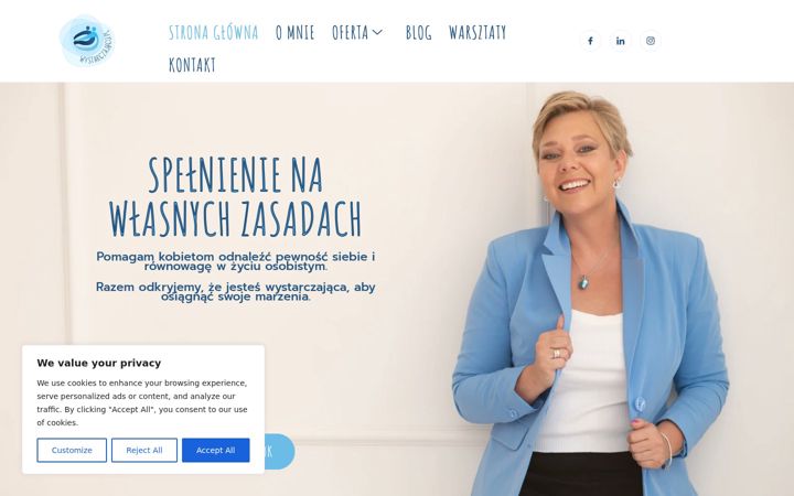 Kuvakaappaus sivustosta enersbliss.pl