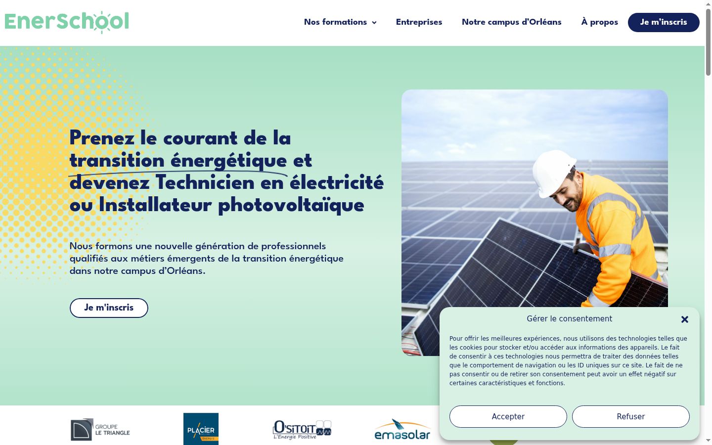 Screenshot of the consent banner shown before any interaction