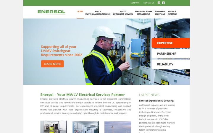Skærmbillede af enersol.ie
