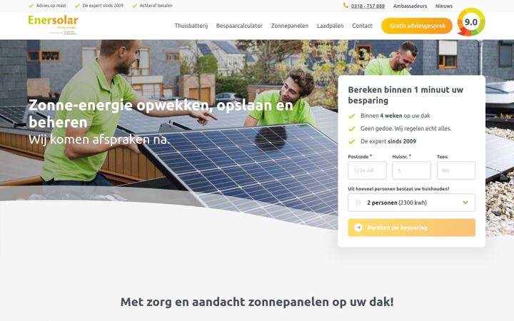 Screenshot του enersolar.nl