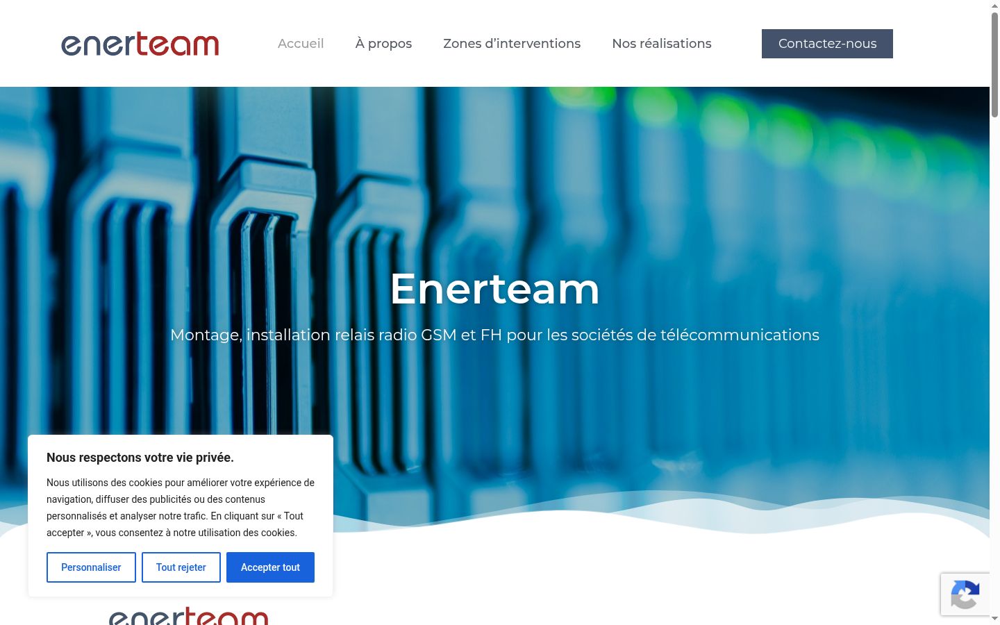 Screenshot of the consent banner shown before any interaction