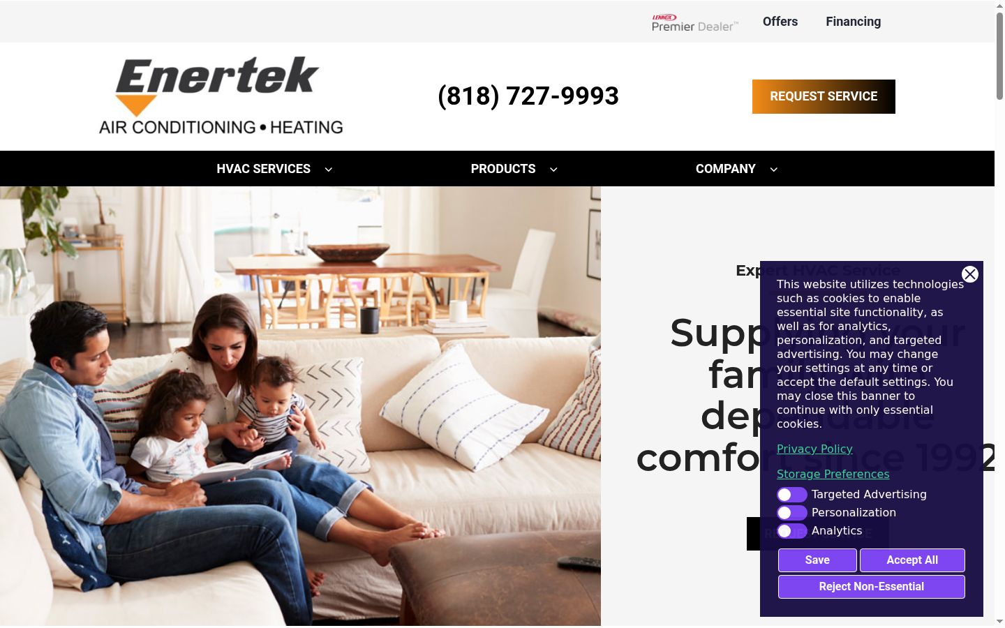 Screenshot of the consent banner shown before any interaction