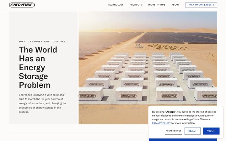 Screenshot of enervenue.com