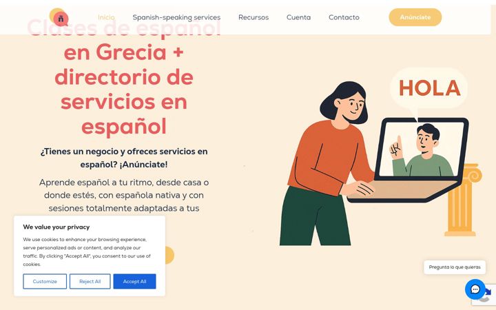 Screenshot of enespanolenatenas.com