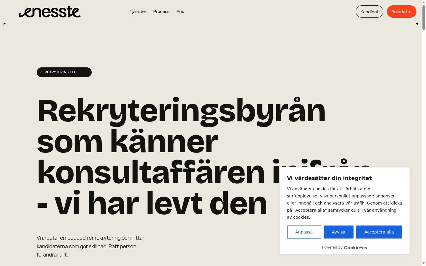 Screenshot of the consent banner shown before any interaction