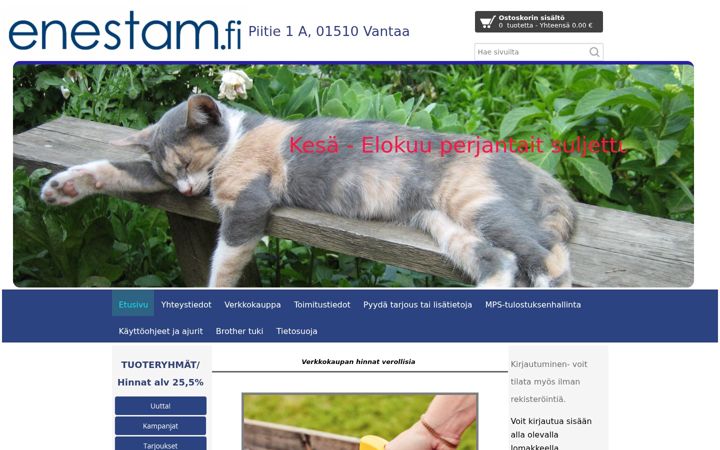 Екранна снимка на enestam.fi