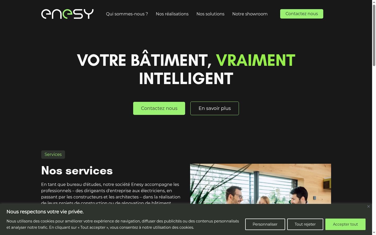 Capture d'écran de la bannière de consentement affichée avant toute interaction