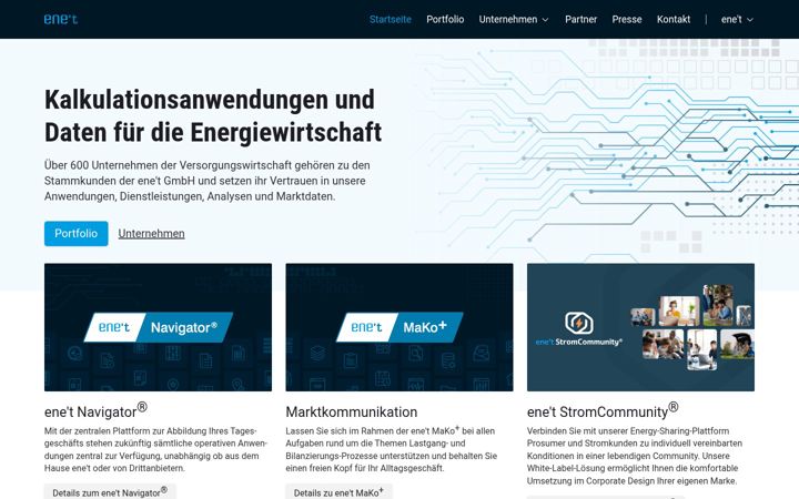 Screenshot von enet.eu