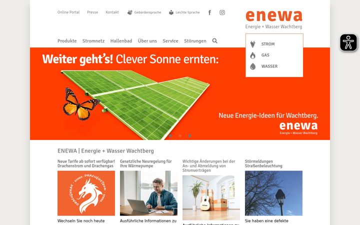 Skærmbillede af enewa.de